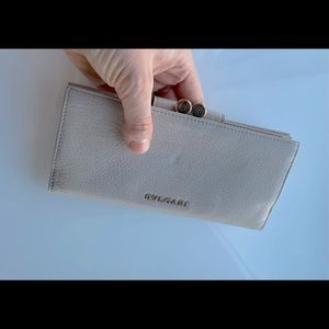 Bulgari authentic leather wallet with coin section